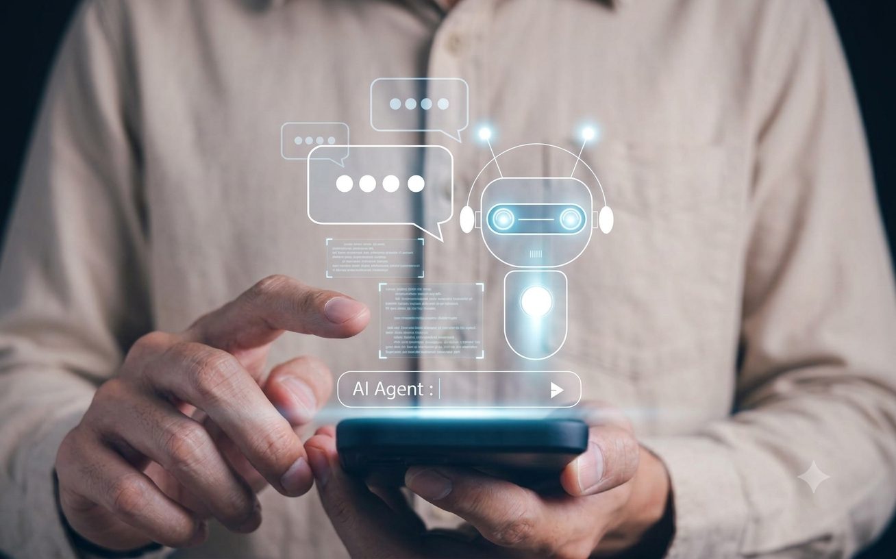 AI agent assisting a user on a mobile phone