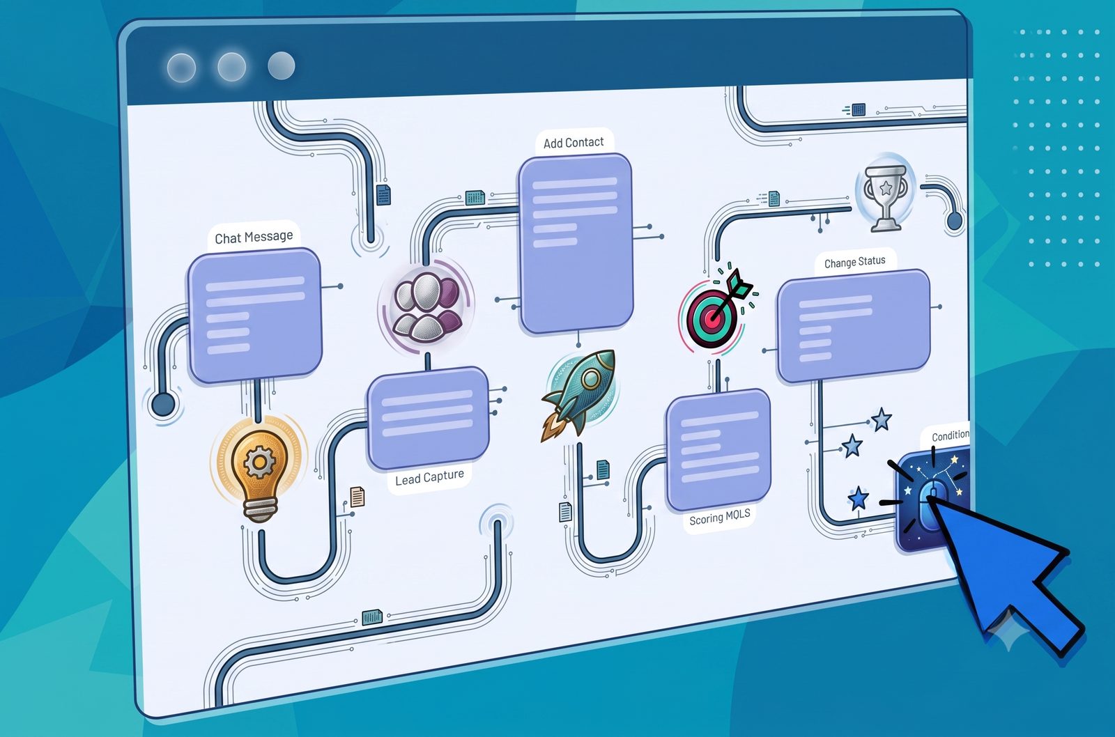 CRM lead capture and scoring workflow diagram